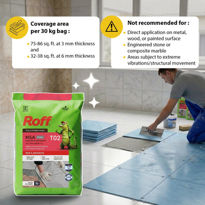 Roff T02 NSA Tile Adhesive, Grey, 30 Kg Bag | HomeRun, Bangalore