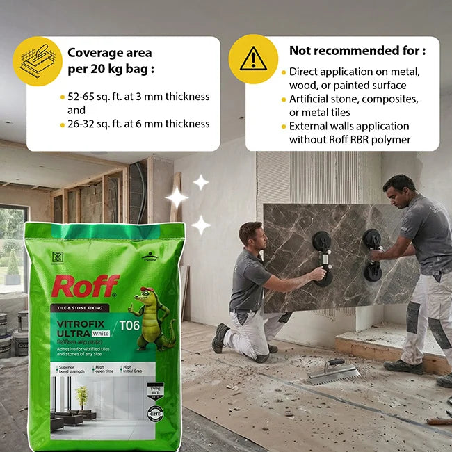 Roff T06 VFA Tile Adhesive, White, 20 Kg Bag | HomeRun, Bangalore