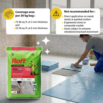 Roff T02 NSA Tile Adhesive, Grey, 30 Kg Bag | HomeRun, Bangalore