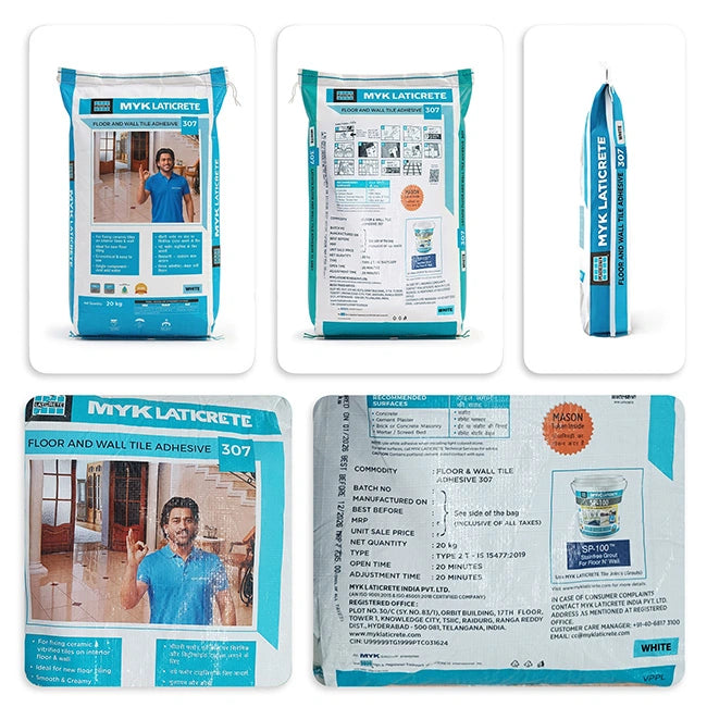 MYK Laticrete 307 Ceramic Tile Adhesive, White, 20 Kg Bag | HomeRun, Bangalore
