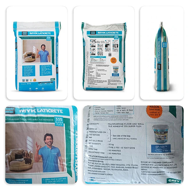 MYK Laticrete 335 Super Flex Tile & Stone Adhesive, Grey, 20 Kg Bag | HomeRun, Bangalore