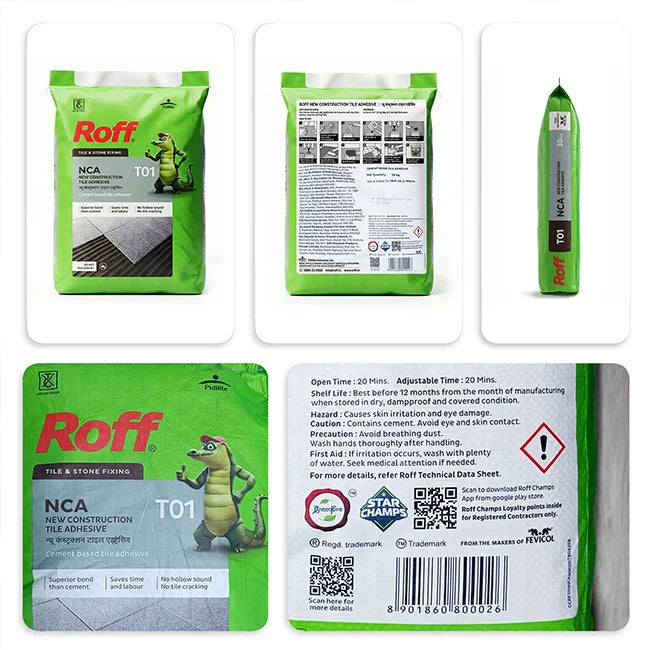 Roff T01 NCA Tile Adhesive, Grey, 30 Kg Bag | HomeRun, Bangalore