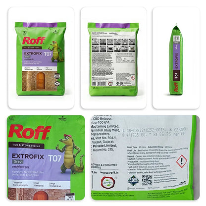 Roff T07 Extrofix Tile Adhesive, Grey, 20 Kg Bag | HomeRun, Bangalore