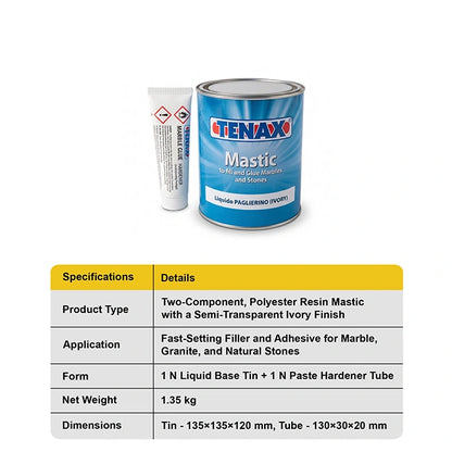 Tenax Polyester Marble Glue Mastic,1.35kg I Homerun, Bangalore