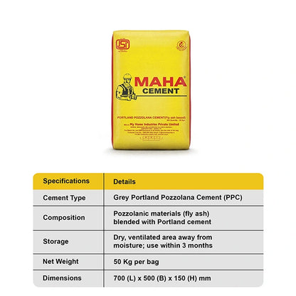 Maha PPC Cement, 50 Kg Bag | HomeRun, Bangalore