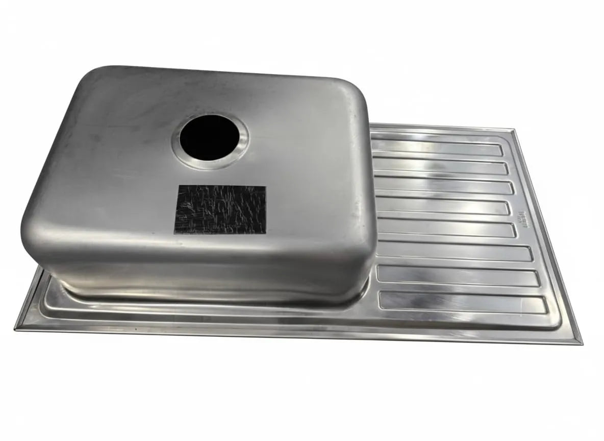 Nirali Elegance Single Bowl with Drain Board, Stainless Steel  - Matte Finish