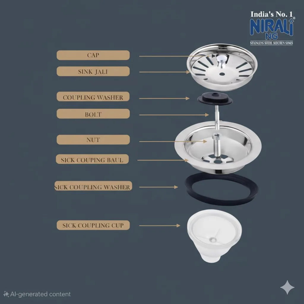 Nirali Elegance Single Bowl with Drain Board, Stainless Steel  - Matte Finish
