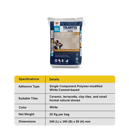 Birla White TX1 Tile Adhesive,White, 20 kg Bag | HomeRun, Bangalore