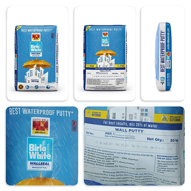 Birla White WallSeal Waterproof Putty, 30 Kg Bag