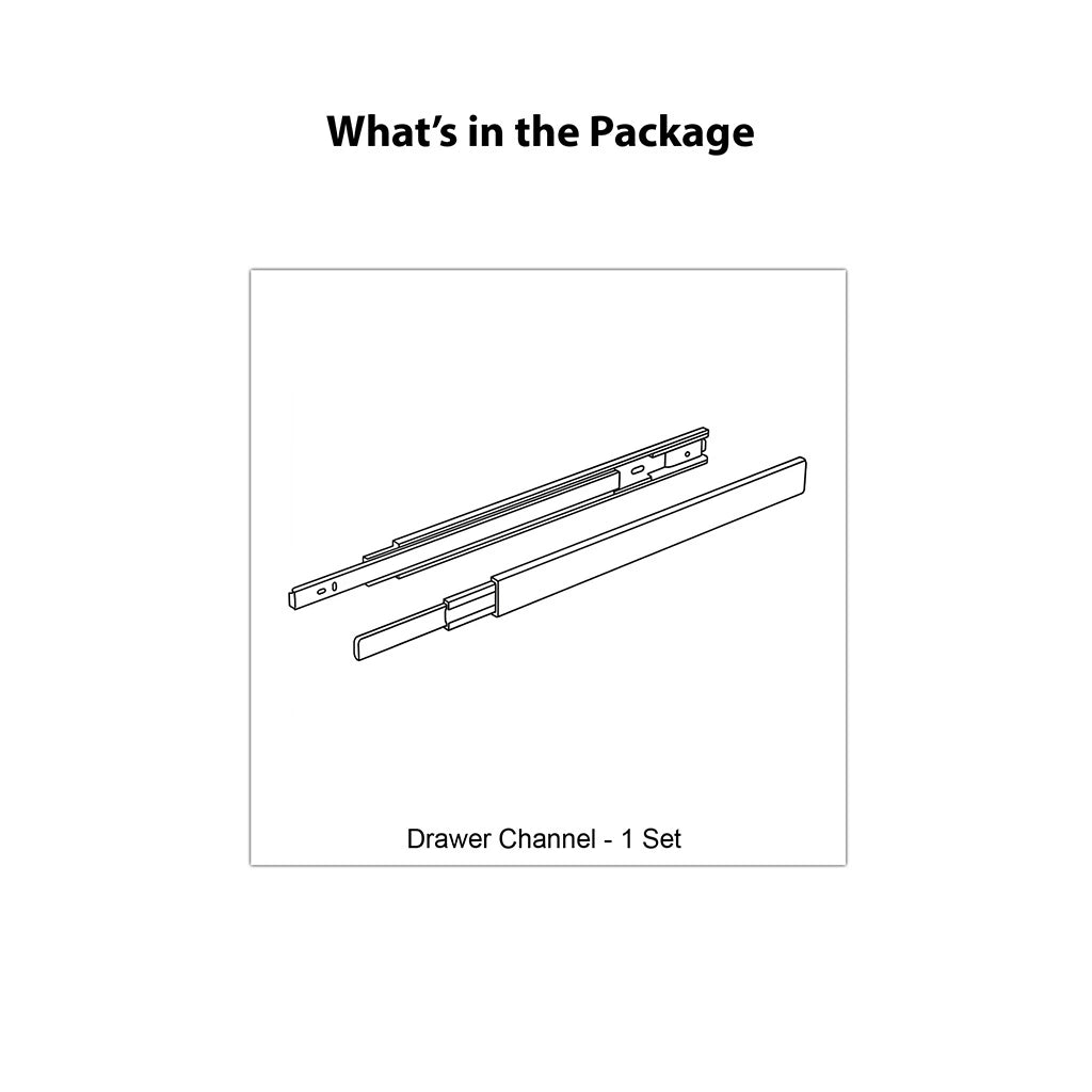 Ebco Sleek Telescopic Drawer Channel, Soft Close, 35 Kg Capacity, Zinc I Homerun, Bangalore