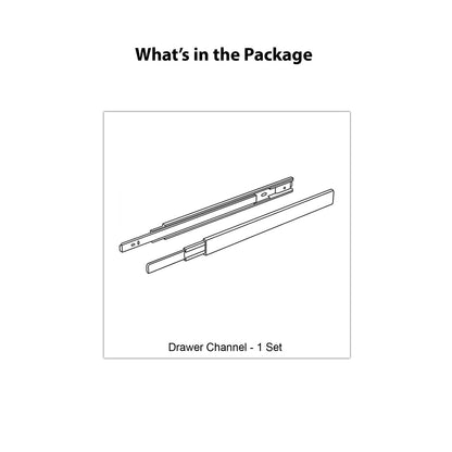 Ebco Sleek Telescopic Drawer Channel, Soft Close, 35 Kg Capacity, Zinc I Homerun, Bangalore