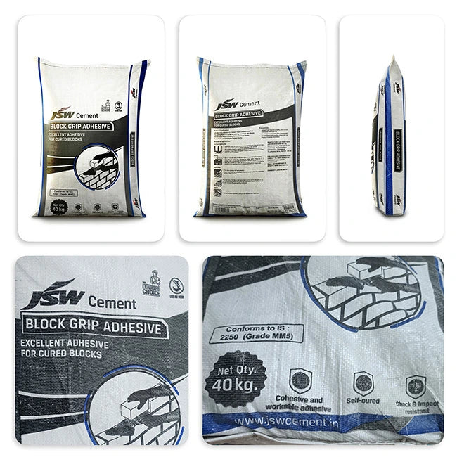 JSW Block Grip AAC Block Jointing Mortar/Adhesive, 40 Kg Bag | HomeRun, Bangalore