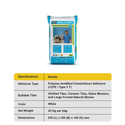 MYK Laticrete 325 High Flex Tile & Stone Adhesive, White, 20 Kg Bag | HomeRun, Bangalore