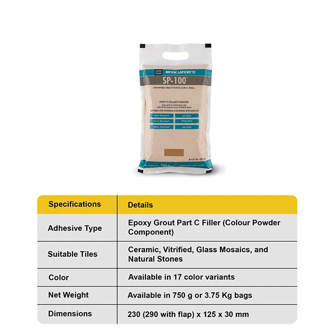 MYK Laticrete SP-100 Epoxy Tile Grout, Colour Powder (Part C) | HomeRun, Bangalore