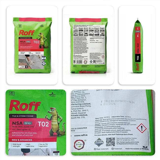 Roff T02 NSA Tile Adhesive, Grey, 30 Kg Bag | HomeRun, Bangalore