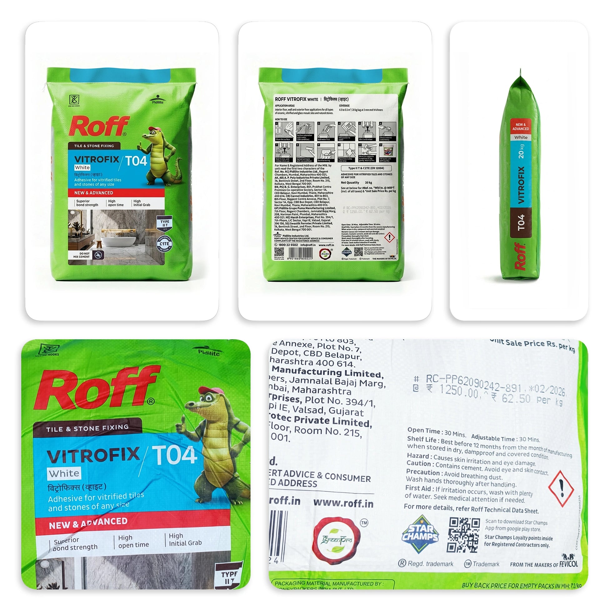 Roff T04 VFA Tile Adhesive, White, 20 Kg Bag | HomeRun, Bangalore