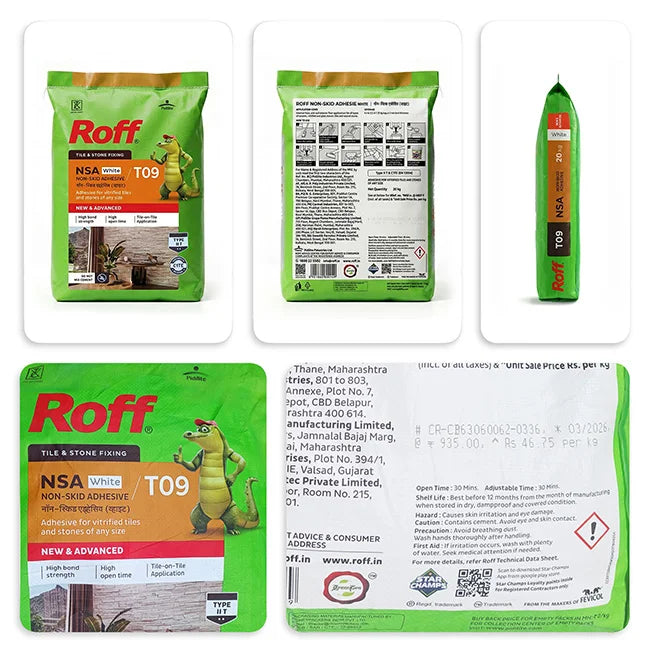 Roff T09 NSA Tile Adhesive, White, 20 Kg Bag | HomeRun, Bangalore