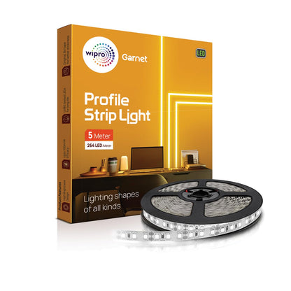 Wipro Garnet 264 LEDs/Meter Profile & Cove LED Strip Light - 5Mtr