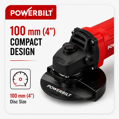 Powerbilt PBT-AG4-1100 Heavy Duty Angle Grinder, 1100W, 100mm (4")