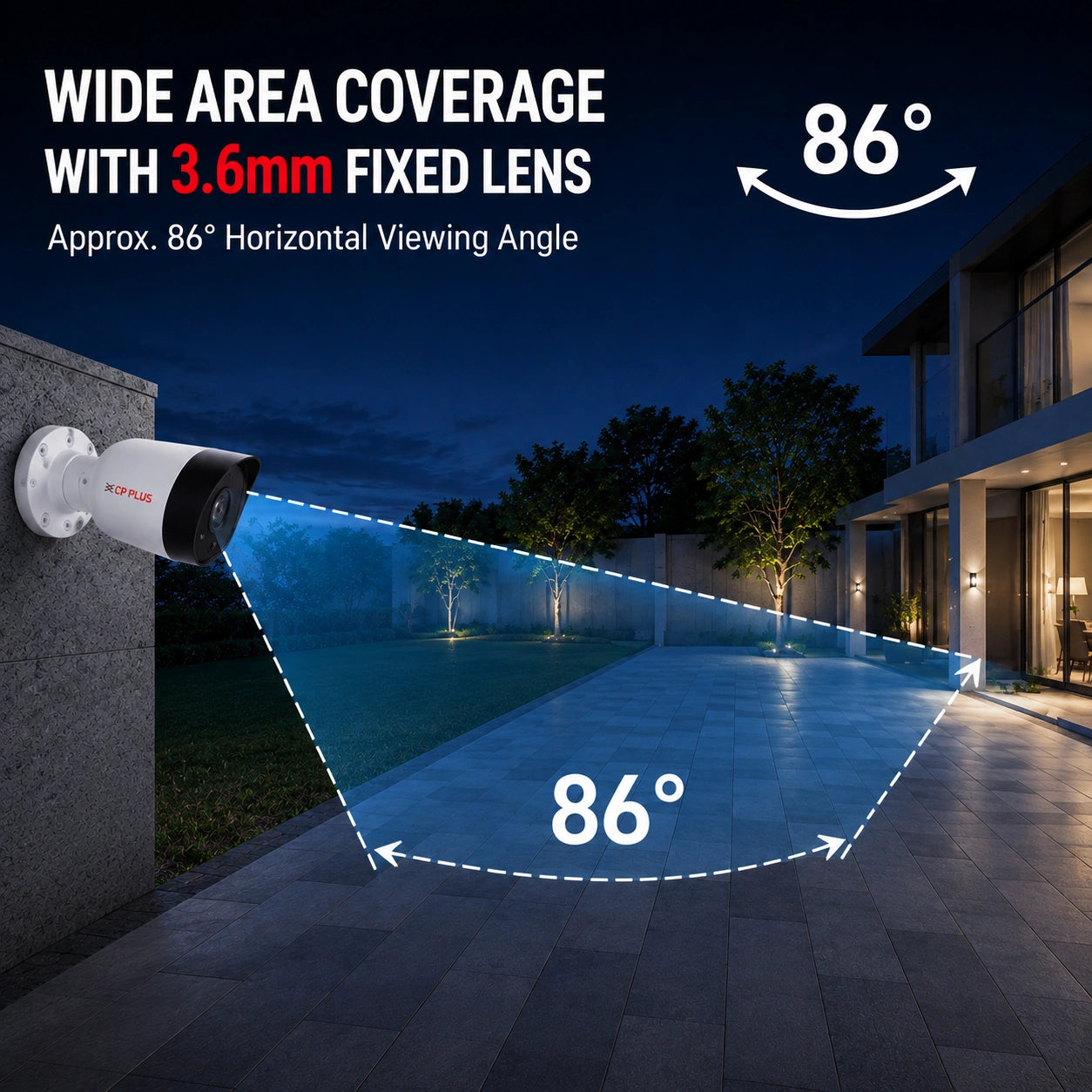 CP Plus 2MP IP Bullet Camera with Audio, 3.6mm Lens - CP-UNC-TA21L3C-Q-0360
