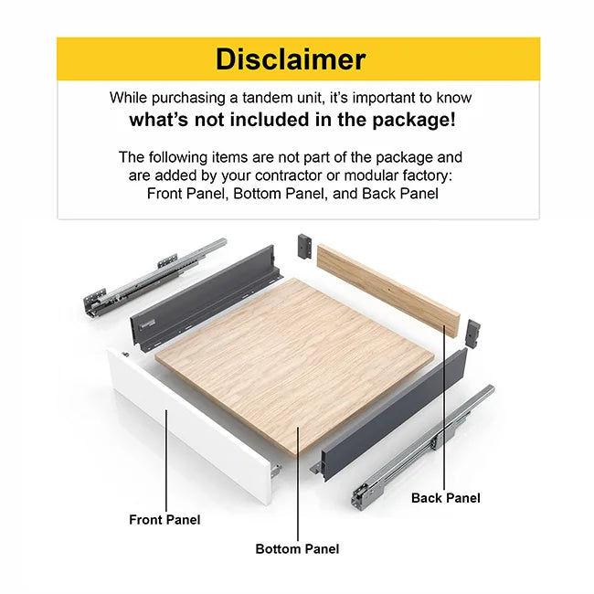 Hettich InnoTech Tandem Box, Silver, 470mm, 30Kg, Full Set | HomeRun, Bangalore