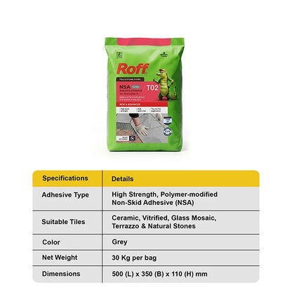 Roff T02 NSA Tile Adhesive, Grey, 30 Kg Bag | HomeRun, Bangalore