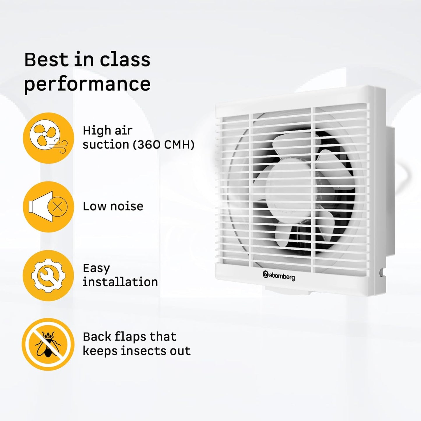 Atomberg Efficio 150mm BLDC Exhaust Fan, 13W, Gloss White