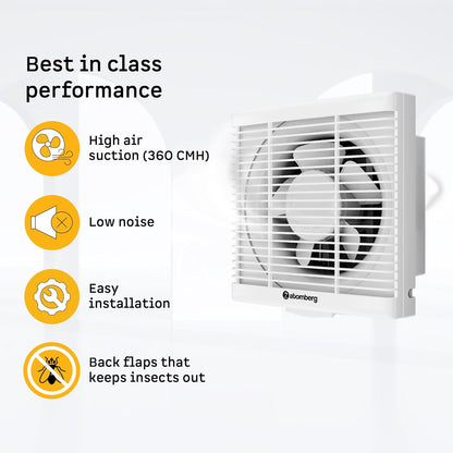Atomberg Efficio 150mm BLDC Exhaust Fan, 13W, Gloss White