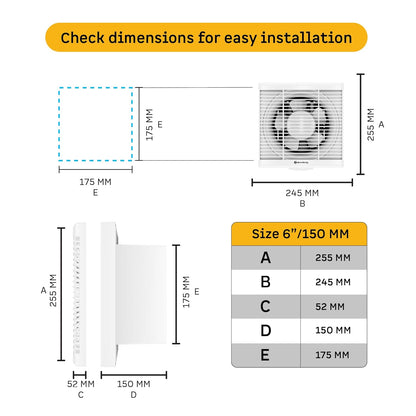 Atomberg Efficio 150mm BLDC Exhaust Fan, 13W, Gloss White