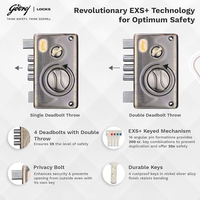 Godrej Pentabolt EXS+ 1CK Deadbolt