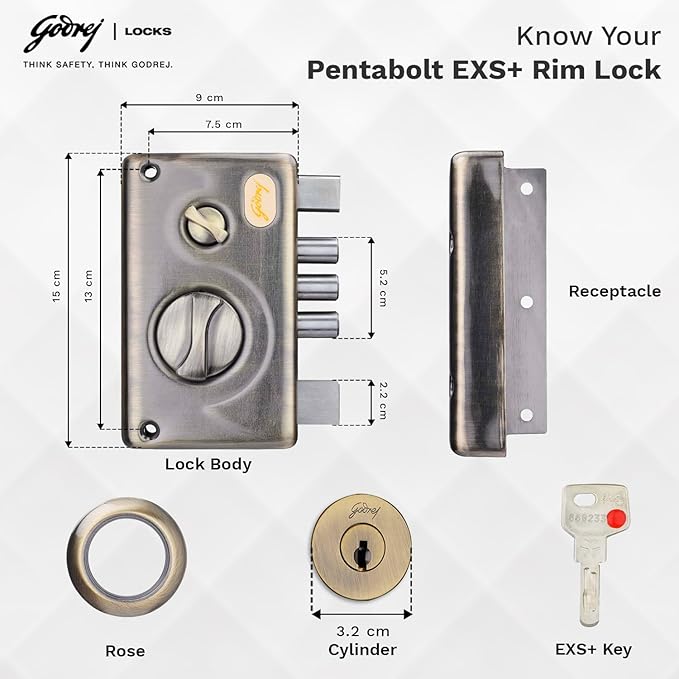 Godrej Pentabolt EXS+ 1CK Deadbolt
