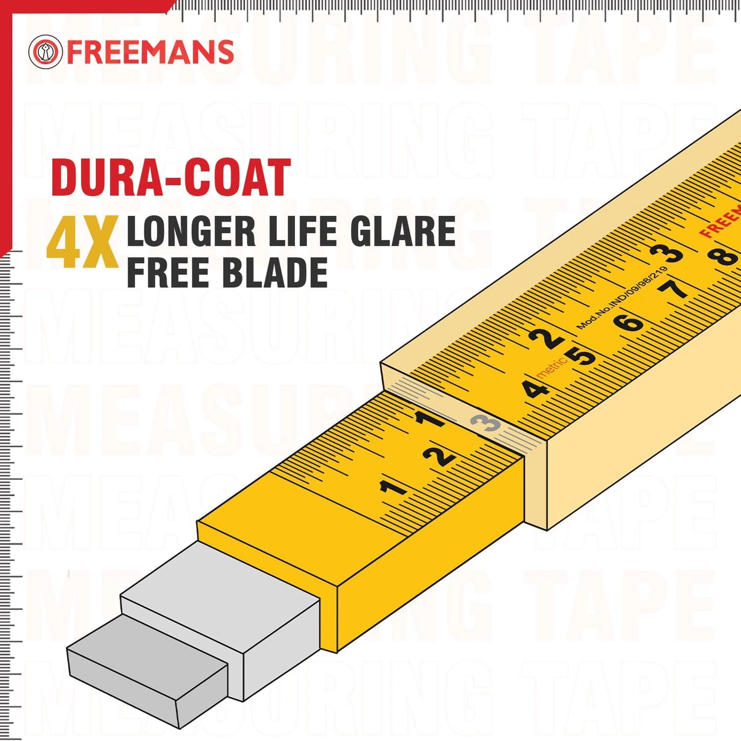 Freemans Ikon Steel Measuring Tape, Auto-Lock, ABS Case with Belt Clip