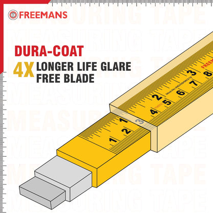 Freemans Ikon Steel Measuring Tape, Auto-Lock, ABS Case with Belt Clip