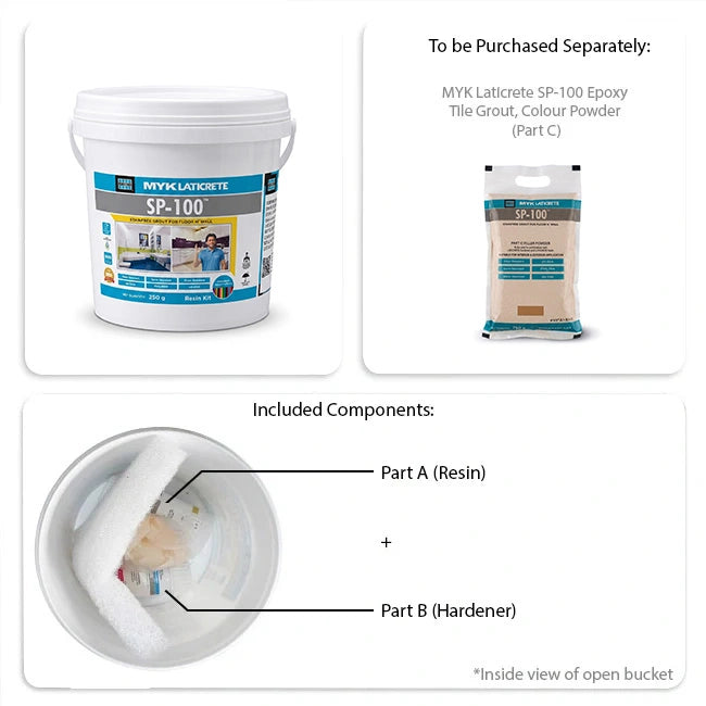 MYK Laticrete SP-100 Epoxy Tile Grout, Resin + Hardener Bucket (Part A & Part B) | HomeRun, Bangalore