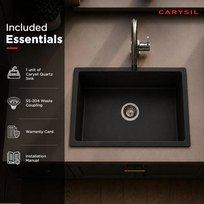 Carysil Single Bowl Quartz Kitchen Sink - Nera Series