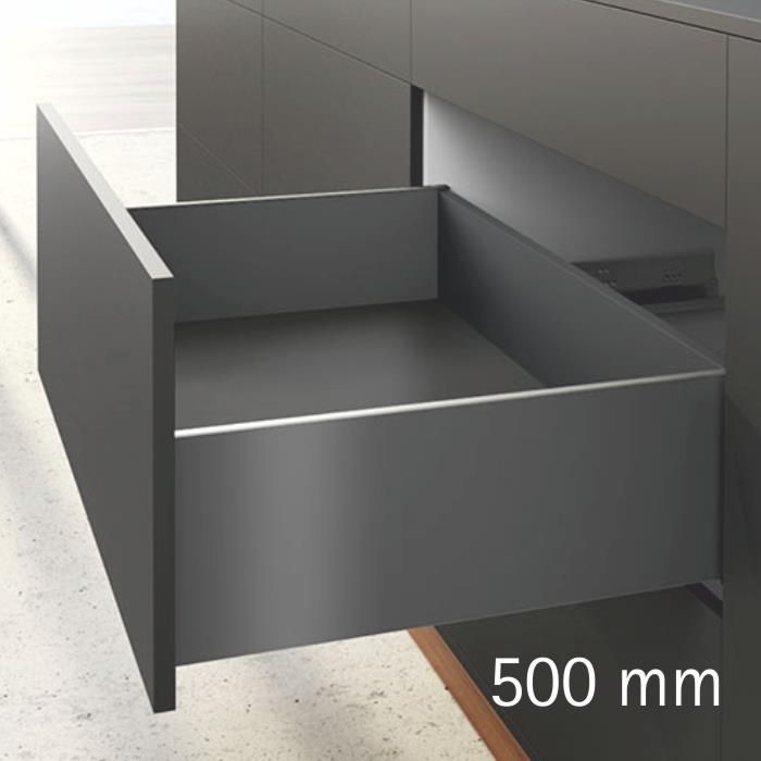 Hettich AvanTech Tandem Box Anthracite, 500mm, 30Kg, Full Set