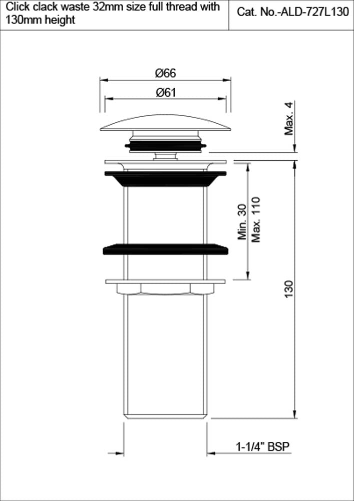 Jaquar Florentine Prime Waste Coupling