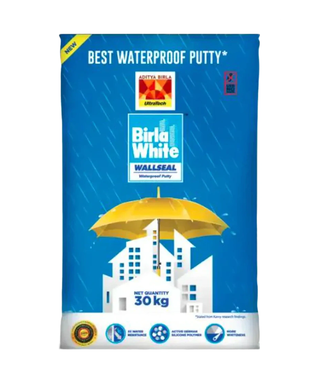 Birla White WallSeal Waterproof Putty, 30 Kg Bag