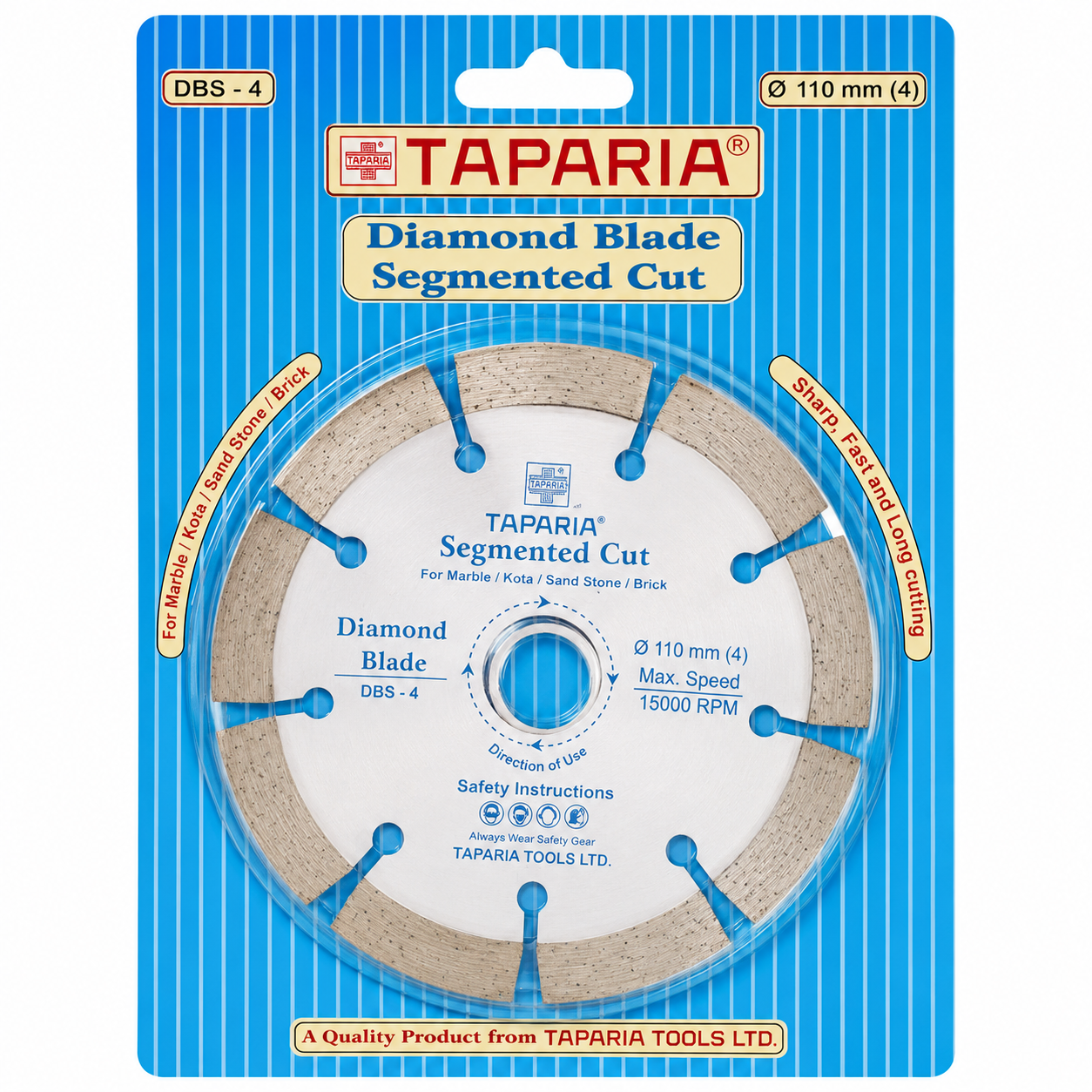Taparia DBS-4 Segmented Diamond Cutting Blade (4-Inch, 110mm)