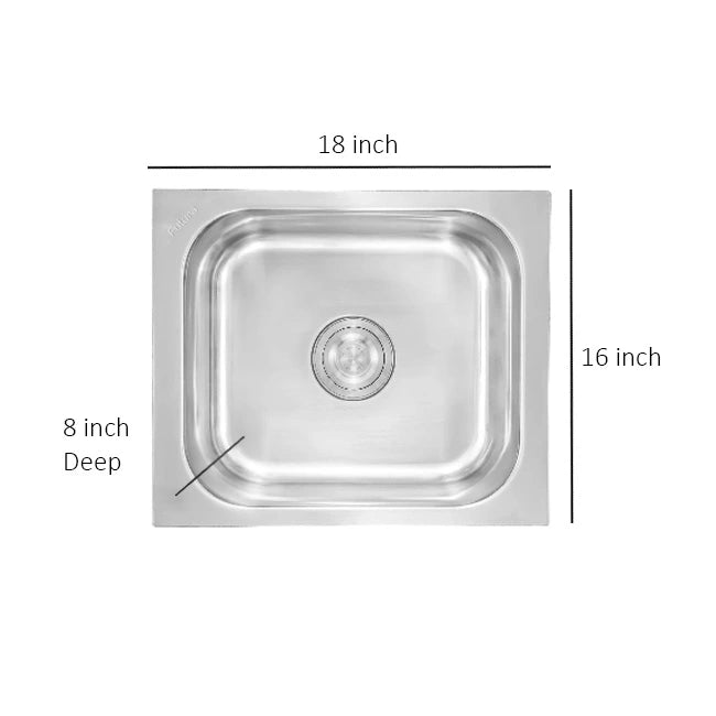 Futura Dura Single Bowl Square Series Stainless Steel Sink