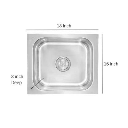 Futura Dura Single Bowl Square Series Stainless Steel Sink