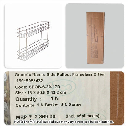 Ebco Side Pullout, Frameless, SS304