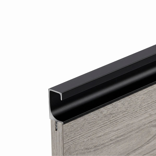 Ebco Aluminium Profile Shutter Handle, SH1-1935-3M-AB, Anodised Black, 19mm X 35mm, 3m Length