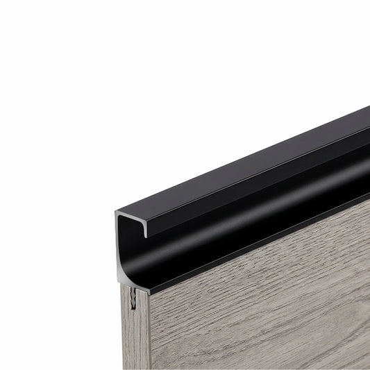 Ebco Aluminium Profile Shutter Handle, SH1-1935-3M-AB, Anodised Black, 19mm X 35mm, 3m Length