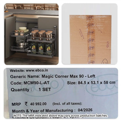 Ebco Magic Corner Max 90 - Single Pullout | HomeRun, Bangalore
