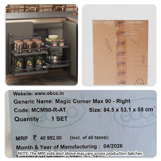 Ebco Magic Corner Max 90 - Single Pullout | HomeRun, Bangalore