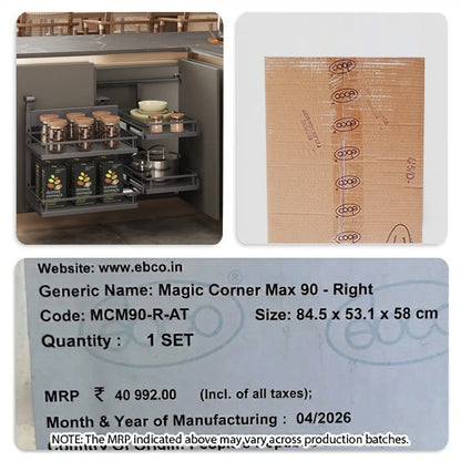 Ebco Magic Corner Max 90 - Single Pullout | HomeRun, Bangalore