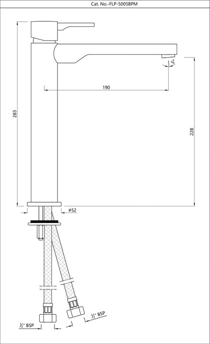 Jaquar Florentine Prime Basin Mixer (Single Lever Tall Boy)