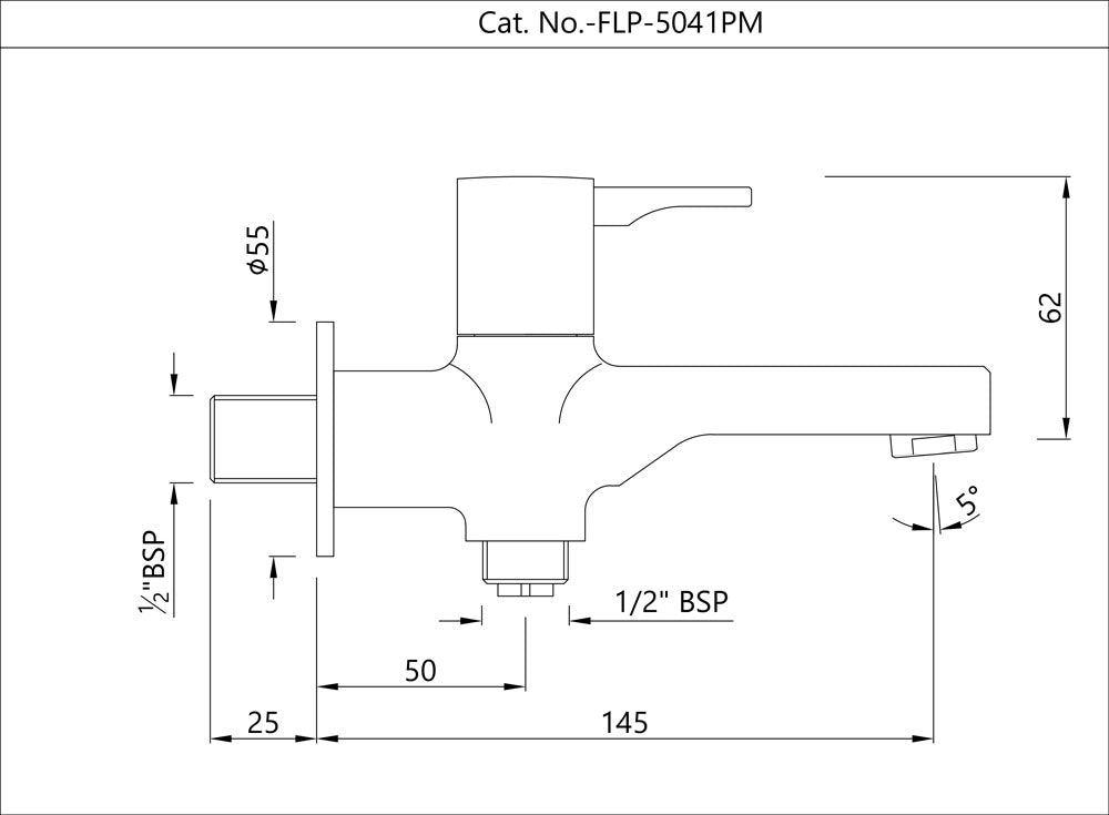 Jaquar Florentine Prime 2 Way Bib Cock with Wall Flange