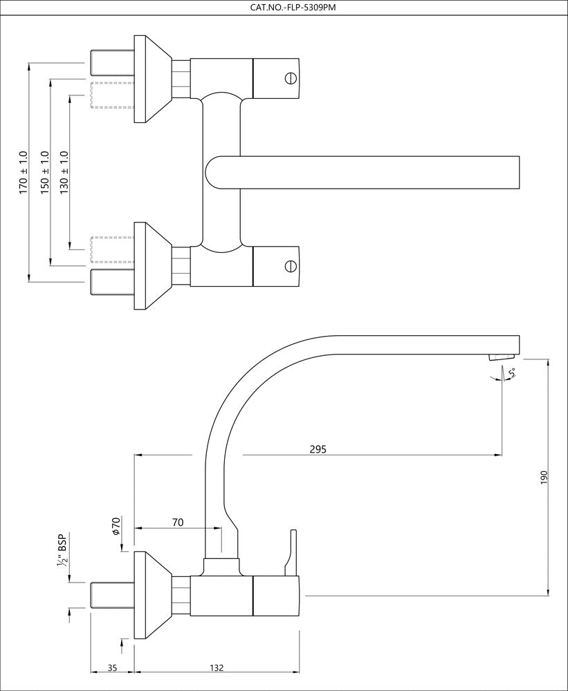 Jaquar Florentine Prime Wall Mounted Mixer